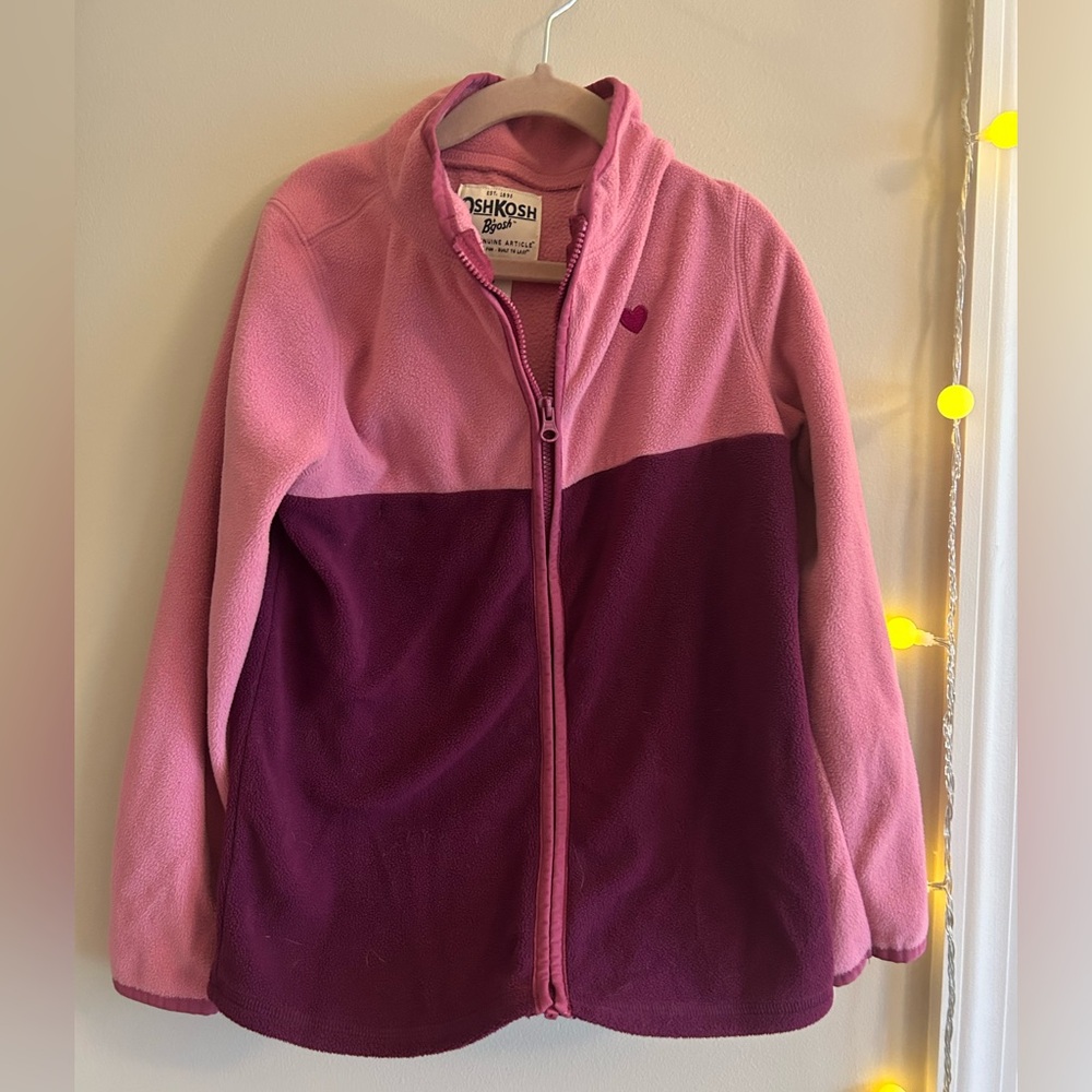 Oshkosh Pink and Purple Fleece Jacket size 7
